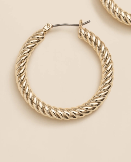 Gold-Plated Twisted Hoop Earrings, image 3