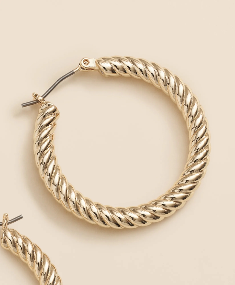 Gold-Plated Twisted Hoop Earrings, image 4