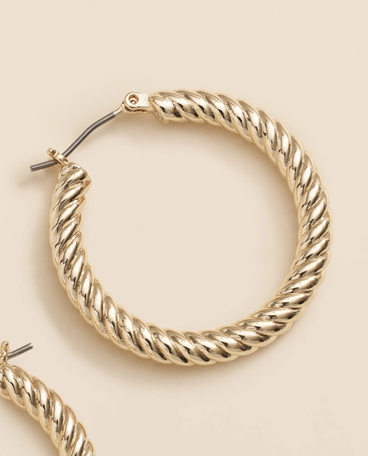 Gold-Plated Twisted Hoop Earrings