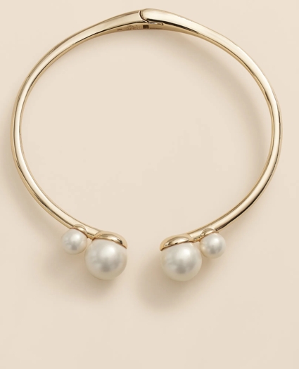Gold-Tone Faux-Pearl Bangle, image 2