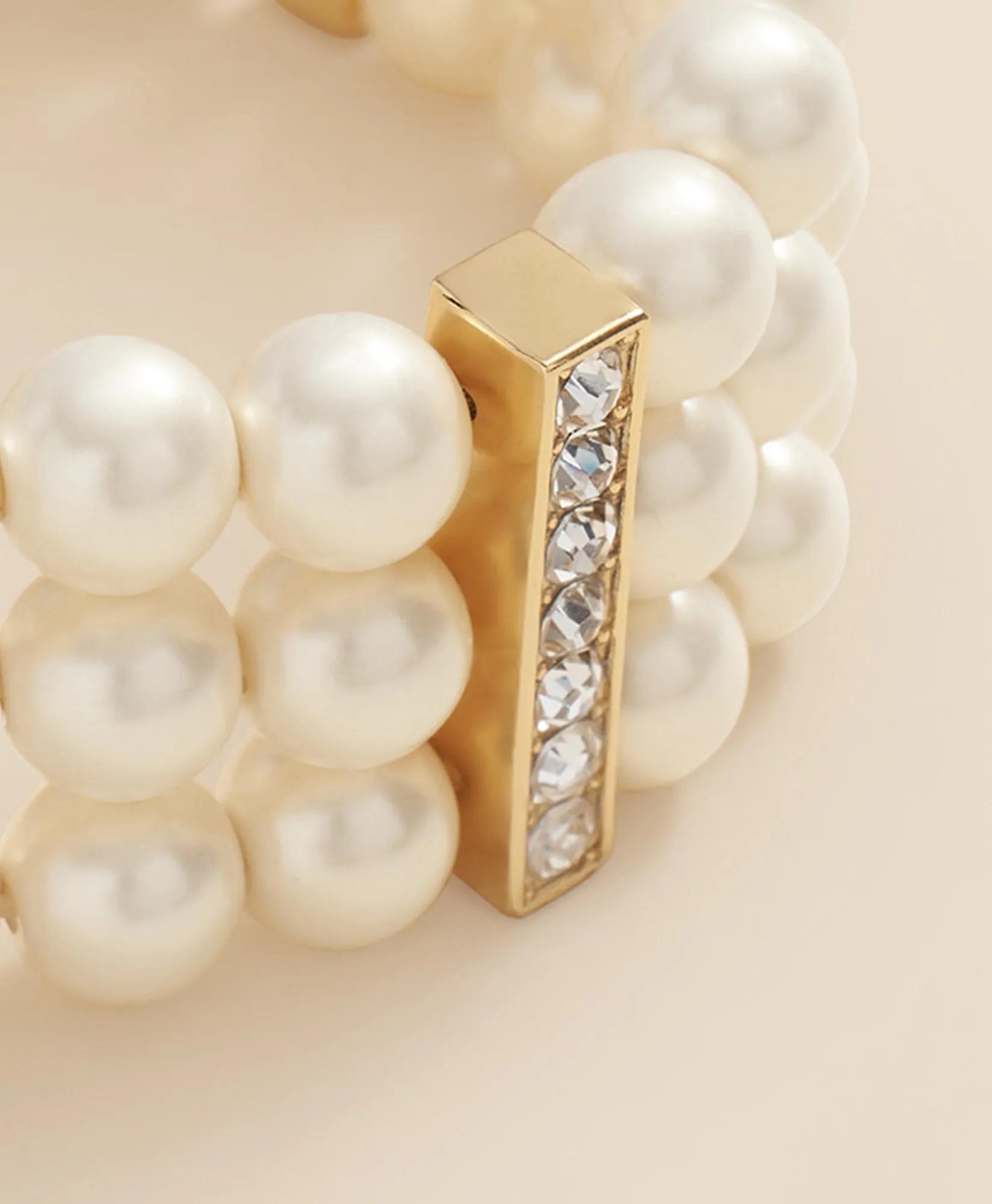Triple Strand Stretch Faux-Pearl Bracelet, image 2