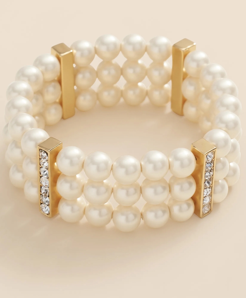 Triple Strand Stretch Faux-Pearl Bracelet, image 3