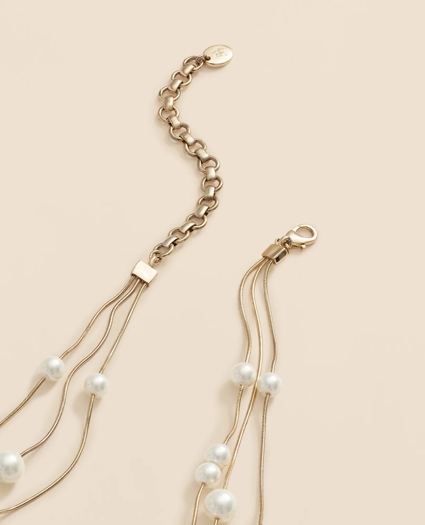 Triple Strand Faux-Pearl Necklace, image 3