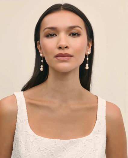 Floating Faux-Pearl Drop Earrings, image 2