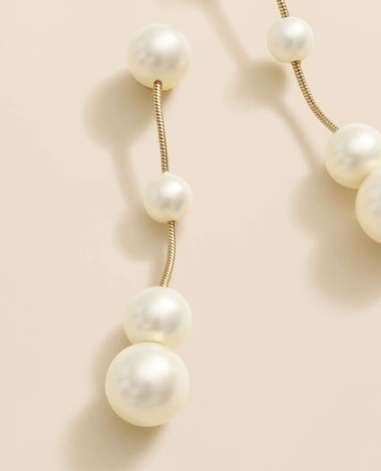 Floating Faux-Pearl Drop Earrings, image 3