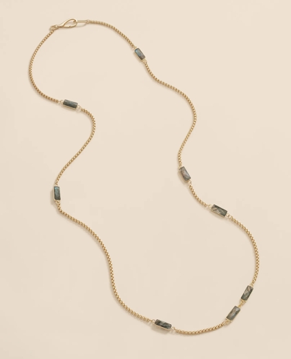Loni Paul Labradorite Baguette Long Necklace in 14K Plated Gold, image 1