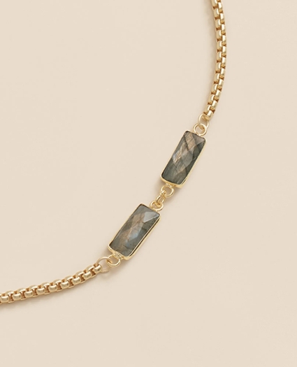 Loni Paul Labradorite Baguette Long Necklace in 14K Plated Gold, image 2