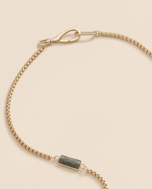 Loni Paul Labradorite Baguette Long Necklace in 14K Plated Gold