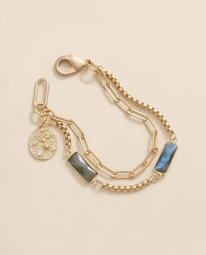Loni Paul Two Strand Labradorite Bracelet in 14K Plated Gold, image 1
