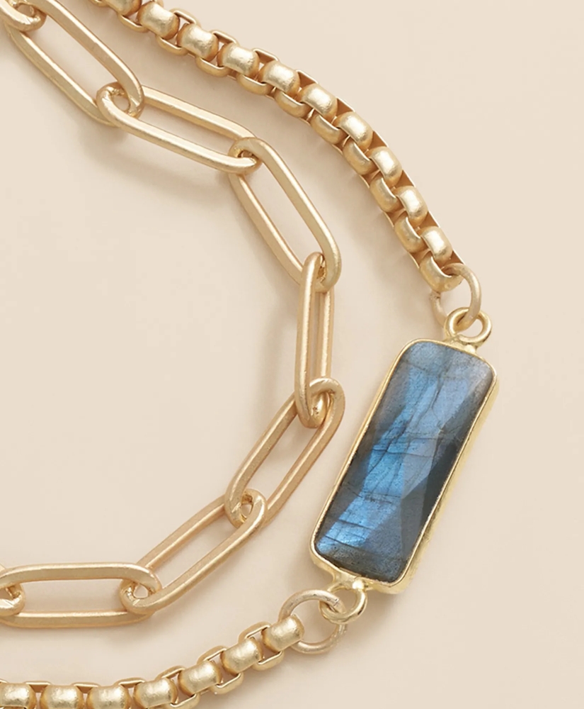 Loni Paul Two Strand Labradorite Bracelet in 14K Plated Gold, image 2