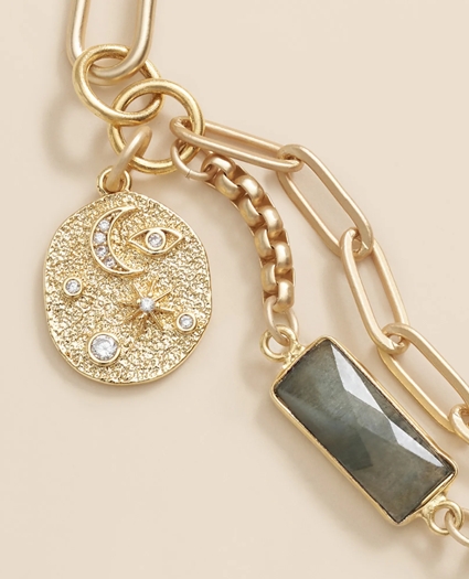 Loni Paul Two Strand Labradorite Bracelet in 14K Plated Gold, image 3