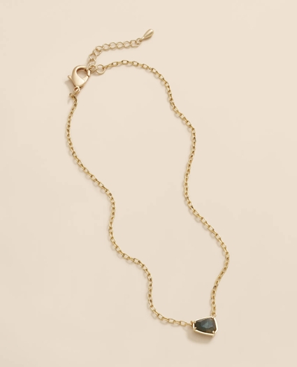 Loni Paul Asymmetrical Labradorite Bar Necklace in 14K Plated Gold, image 1
