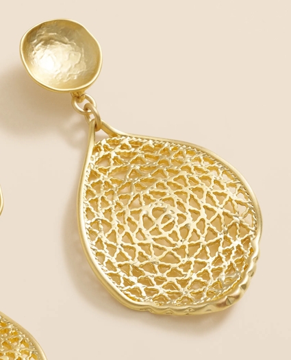 Loni Paul Heart Lace Earrings in 14K Plated Gold, image 2