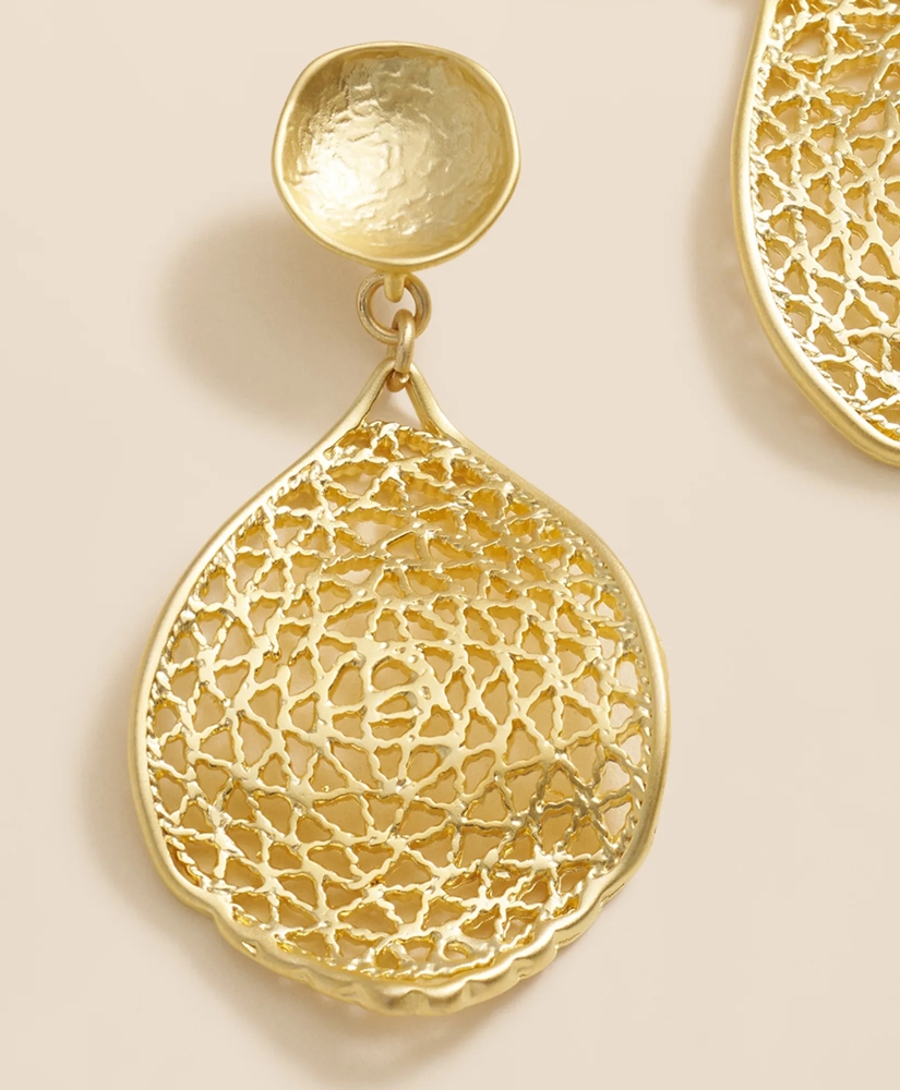 Loni Paul Heart Lace Earrings in 14K Plated Gold, image 3