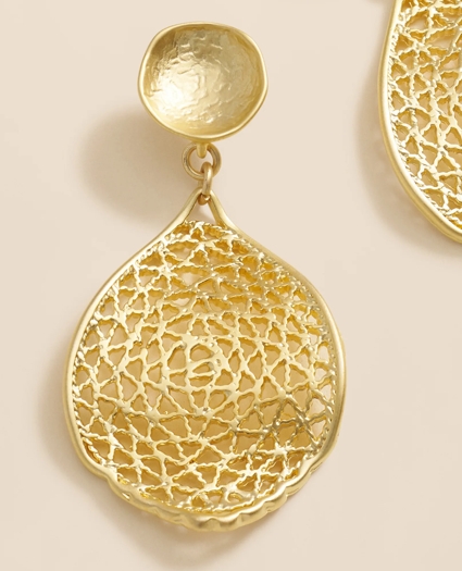 Loni Paul Heart Lace Earrings in 14K Plated Gold, image 3
