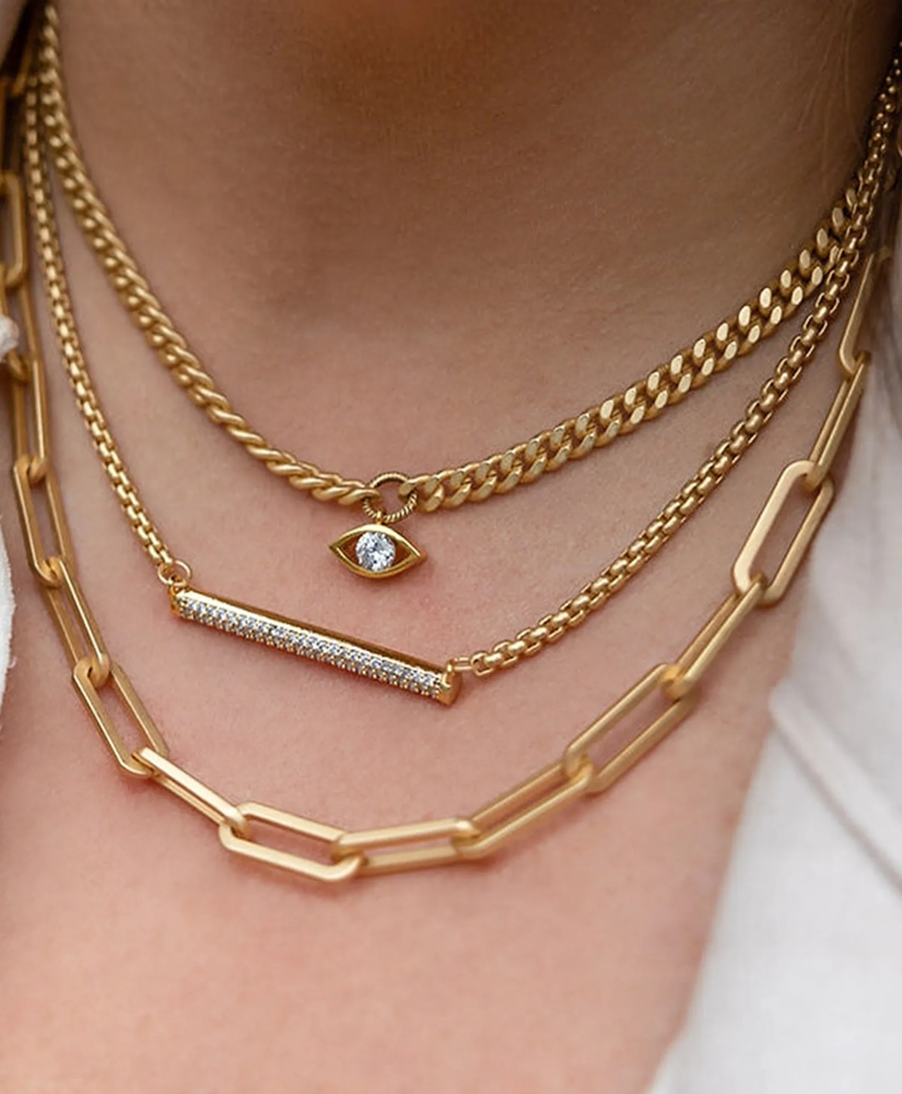 Loni Paul Paperclip Layering Chain in Matte 14K Plated Gold, image 4