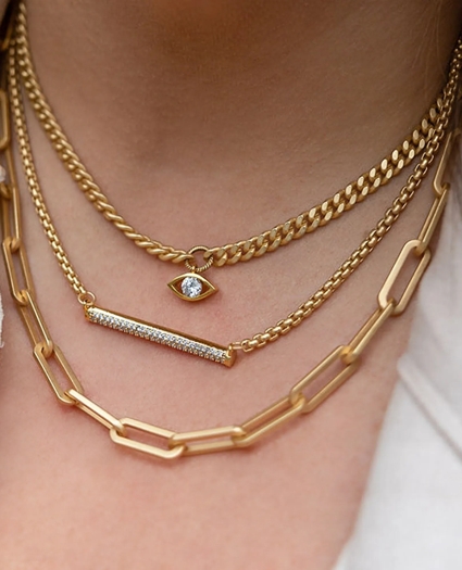 Loni Paul Paperclip Layering Chain in Matte 14K Plated Gold, image 4