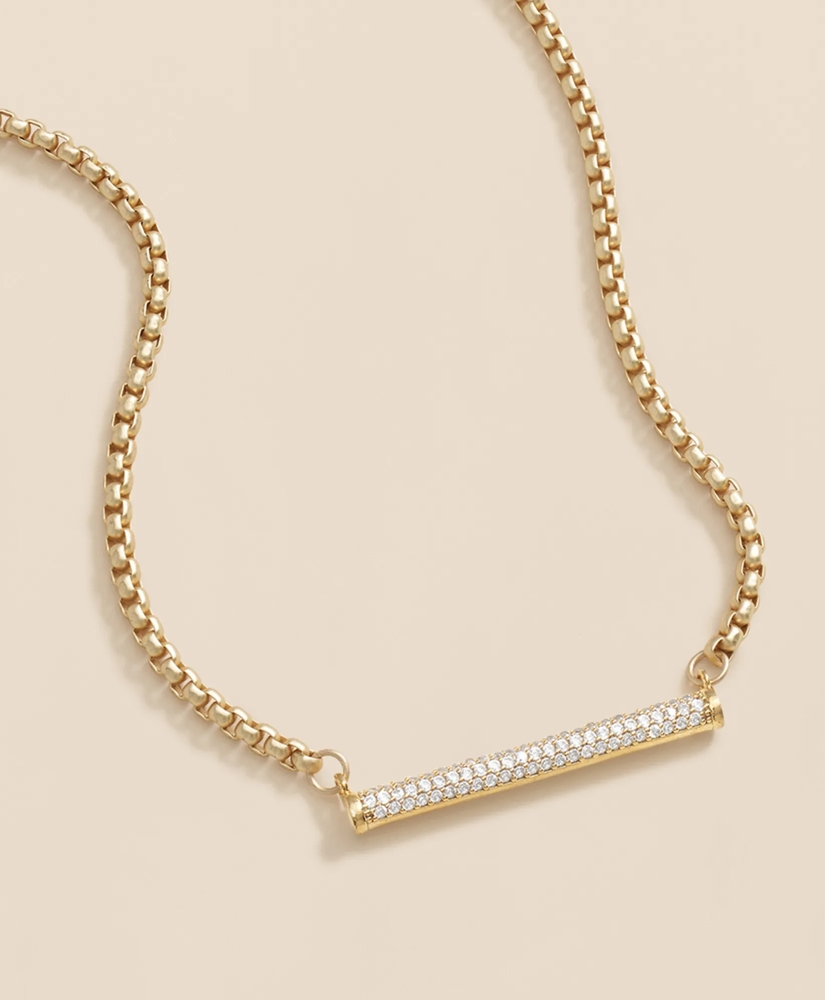 Loni Paul Pave Bar Necklace in 14K Plated Gold, image 2
