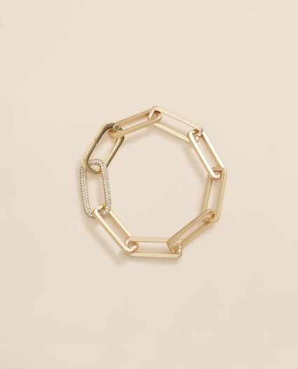 Loni Paul Gold Rectangle Paperclip Bracelet in 14K Plated Gold, image 1