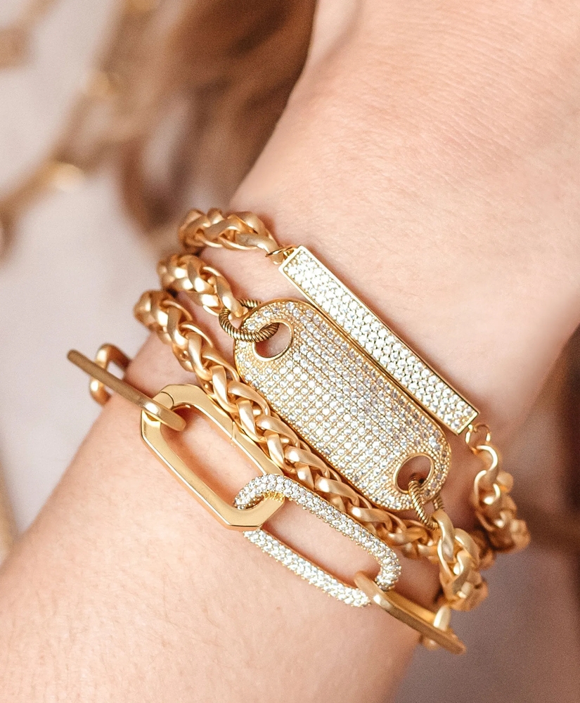 Loni Paul Gold Rectangle Paperclip Bracelet in 14K Plated Gold, image 4