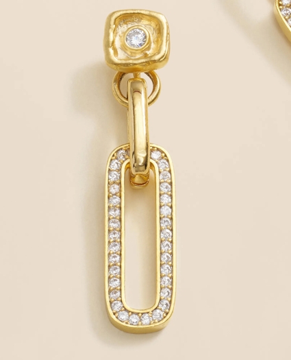Loni Paul Pave Chain Link Earrings in 14K Plated Gold, image 2