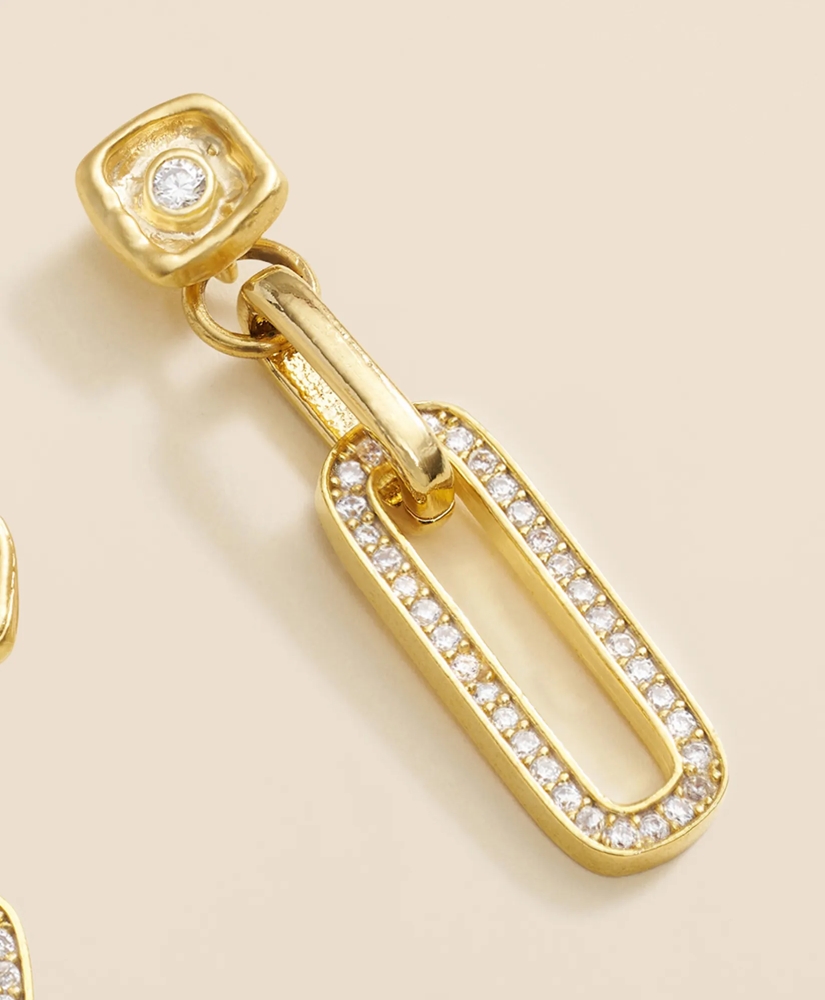 Loni Paul Pave Chain Link Earrings in 14K Plated Gold, image 3