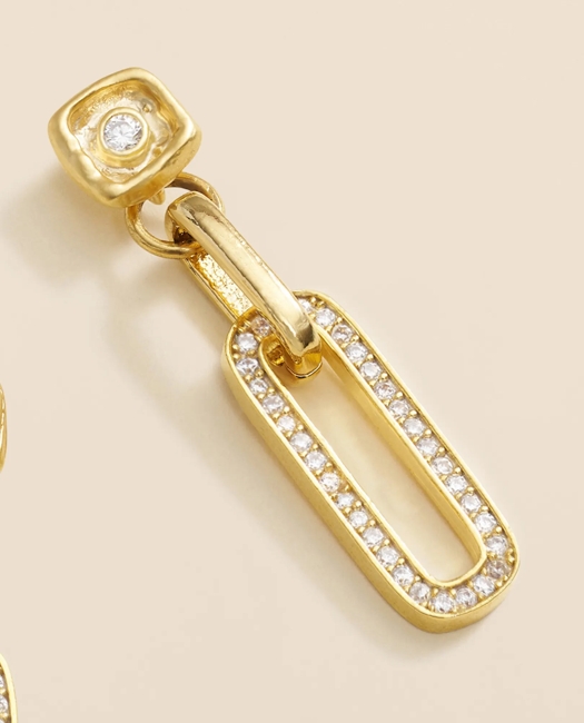 Loni Paul Pave Chain Link Earrings in 14K Plated Gold
