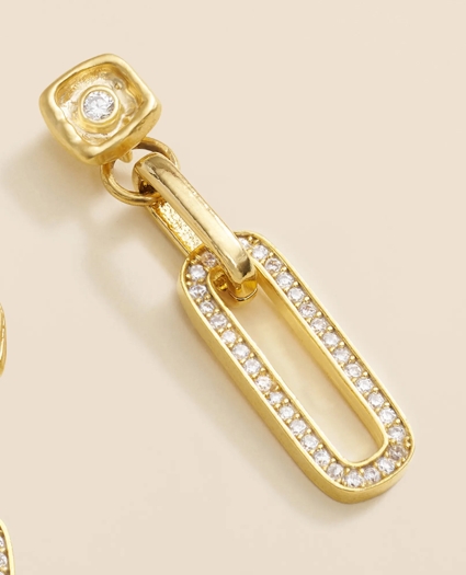 Loni Paul Pave Chain Link Earrings in 14K Plated Gold, image 3