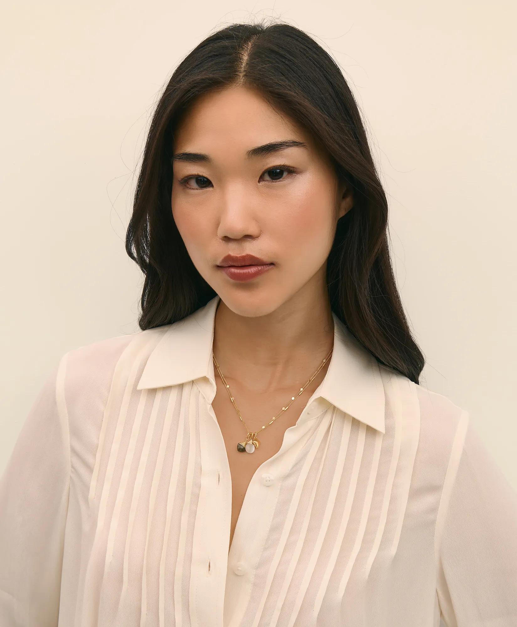 Loni Paul Two-Strand Charm Necklace in 14K Plated Gold, image 2