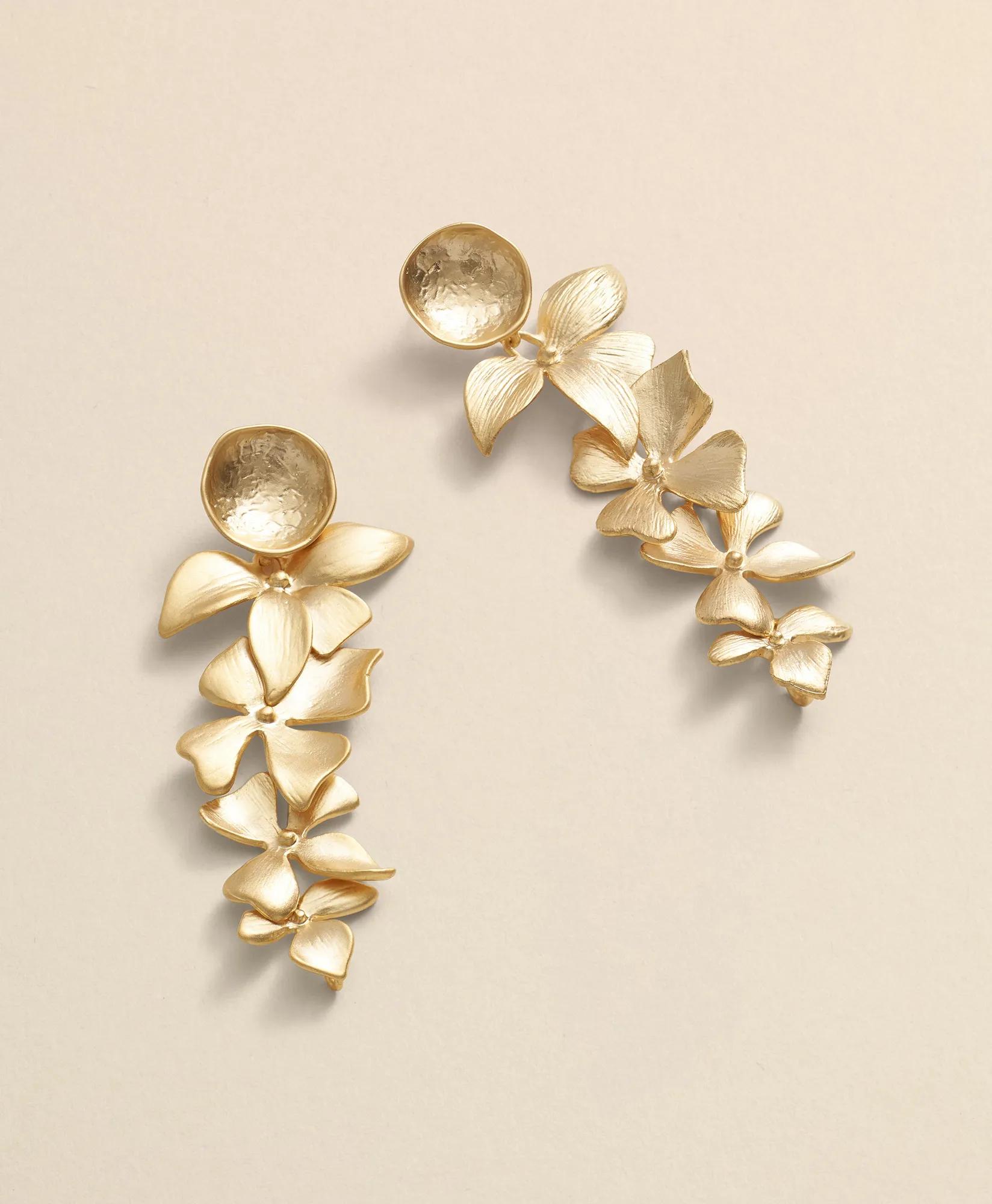 Loni Paul Orchid Earrings in 14K Plated Gold, image 1