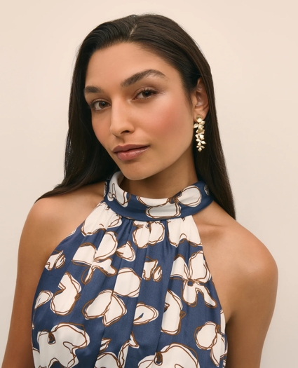 Loni Paul Orchid Earrings in 14K Plated Gold, image 2