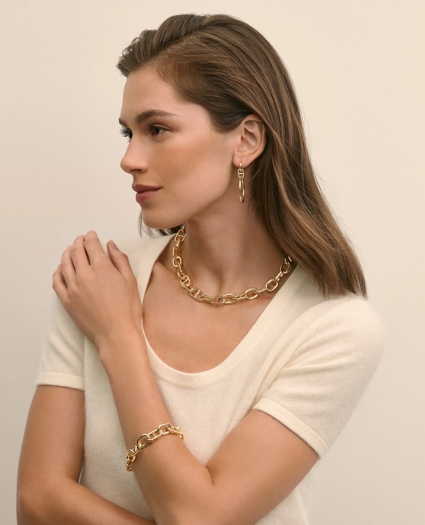 Gold-Toned Mariner Link Necklace, image 2