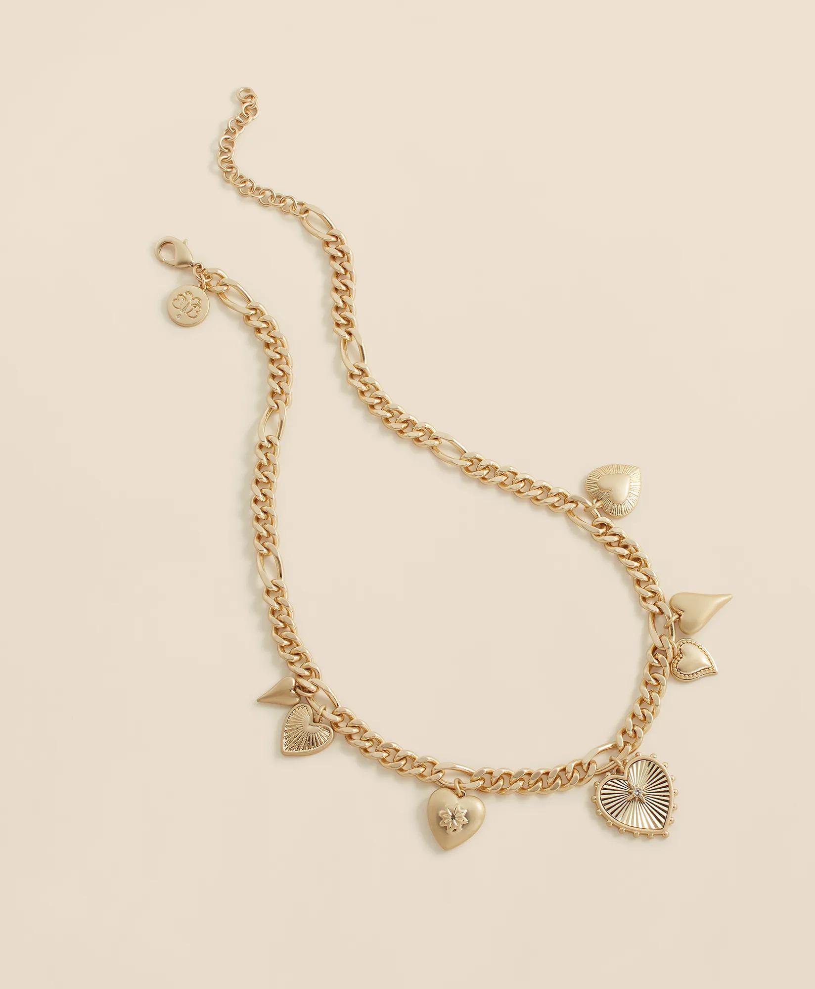 Gold-Toned Heart Charm Necklace, image 1