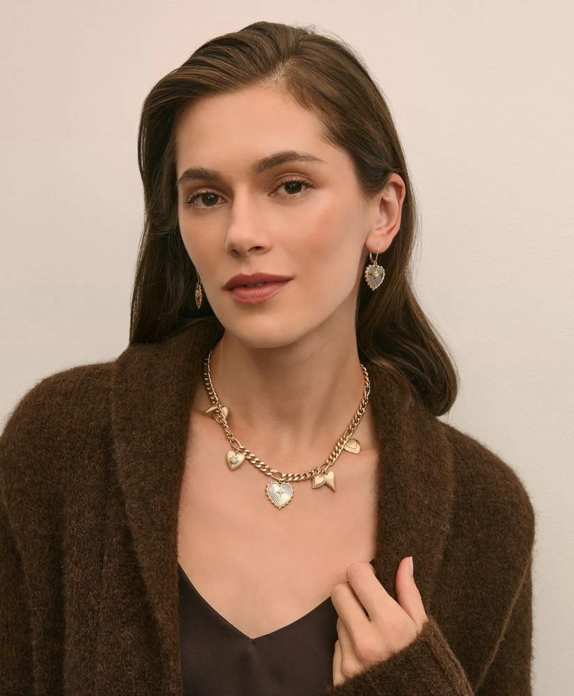 Gold-Toned Heart Charm Necklace, image 3