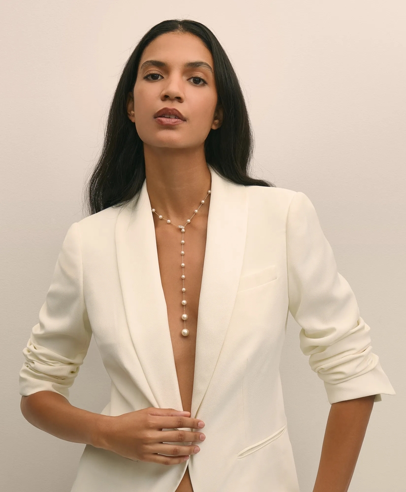 Faux Pearl & Gold-Toned Y-Neck Necklace, image 2