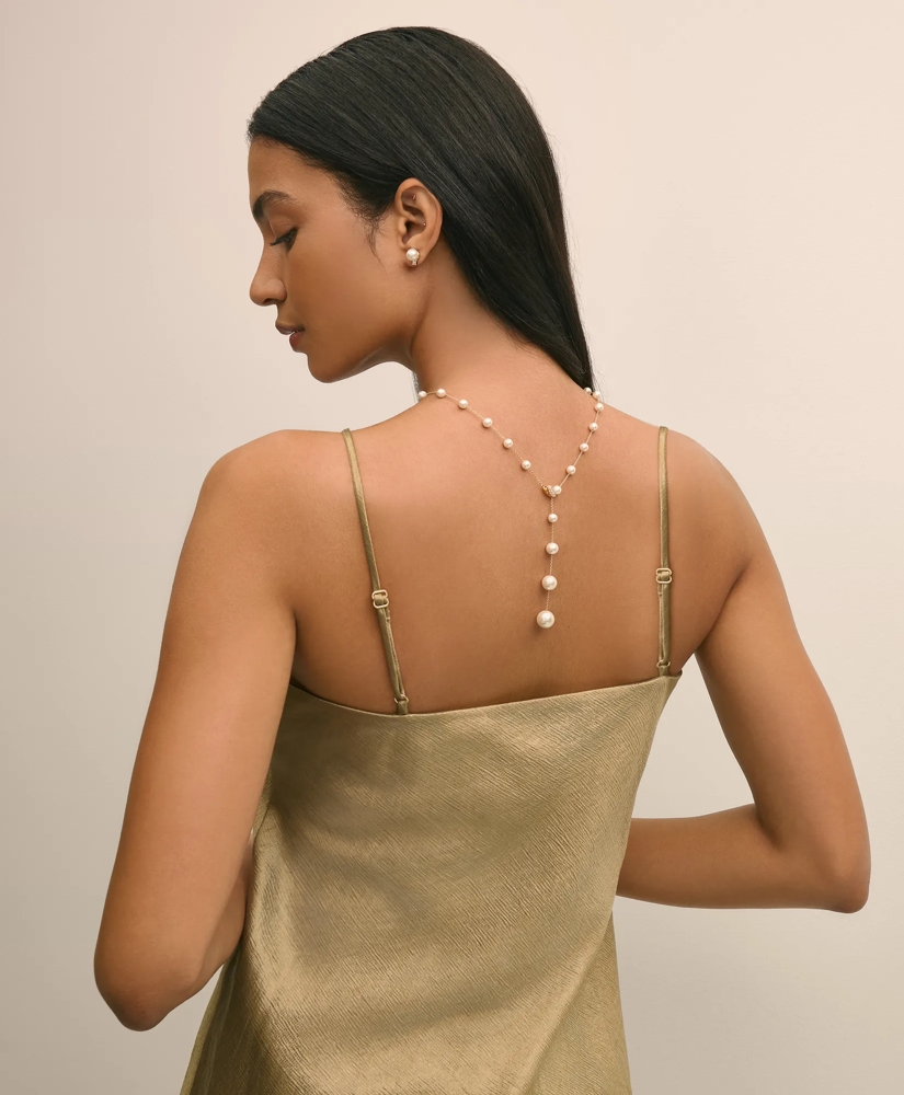 Faux Pearl & Gold-Toned Y-Neck Necklace, image 5