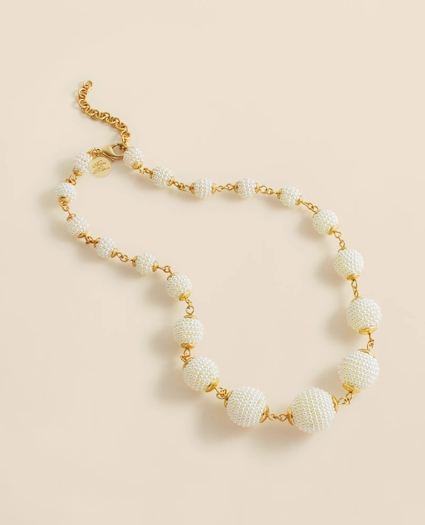Gold-Toned Faux-Pearl-Sphere Necklace, image 1