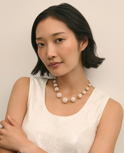 Gold-Toned Faux-Pearl-Sphere Necklace, image 2