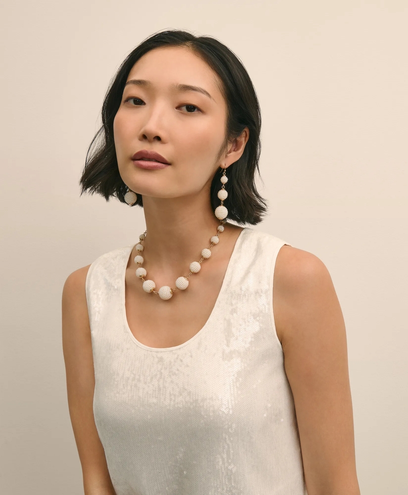 Gold-Toned Faux-Pearl-Sphere Necklace, image 3