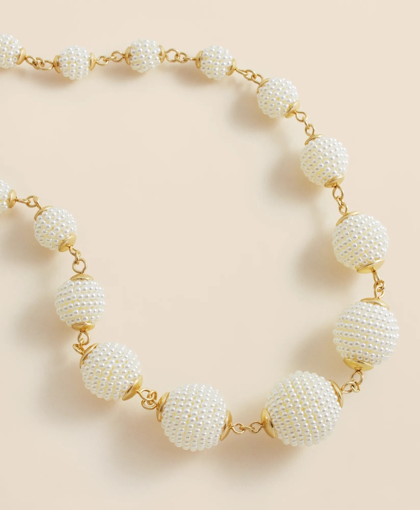 Gold-Toned Faux-Pearl-Sphere Necklace, image 4