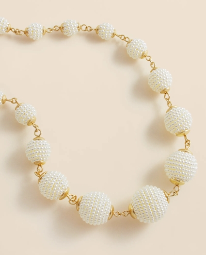 Gold-Toned Faux-Pearl-Sphere Necklace, image 4