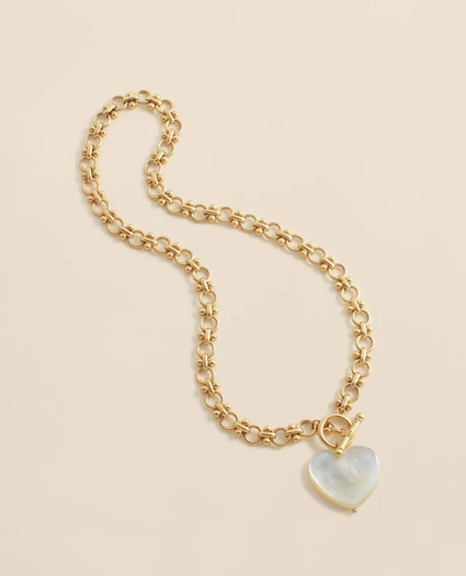 Necklace with Mother-Of-Pearl Heart Pendant, image 1