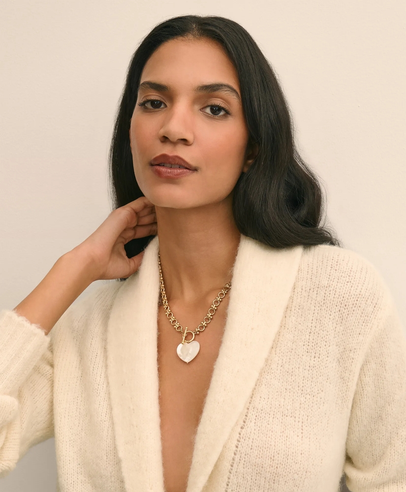 Necklace with Mother-Of-Pearl Heart Pendant, image 2