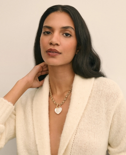 Necklace with Mother-Of-Pearl Heart Pendant, image 2