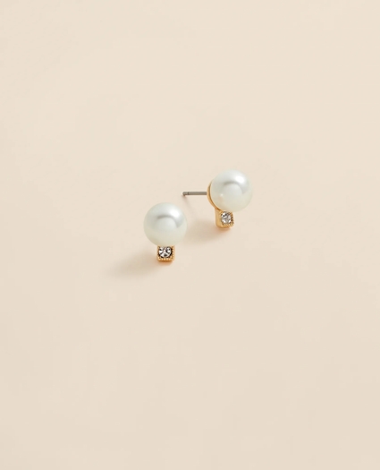 Faux Pearl Stud Earrings, image 1