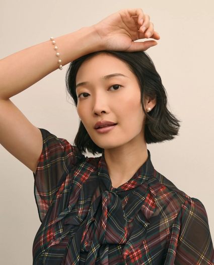 Faux Pearl Stud Earrings, image 3