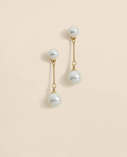 Faux-Pearl-Drop Fine-Chain Earrings, image 1