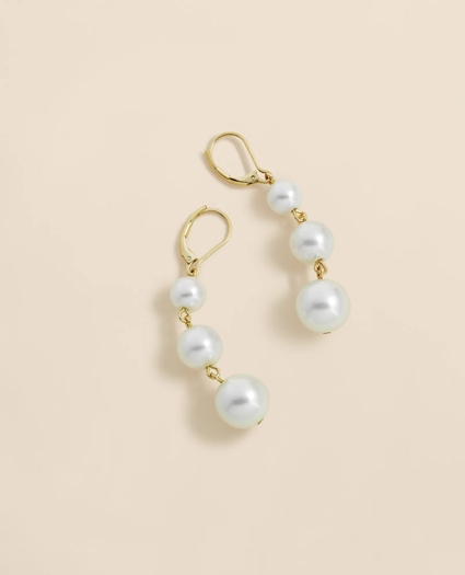 Faux-Pearl Drop Earrings, image 1