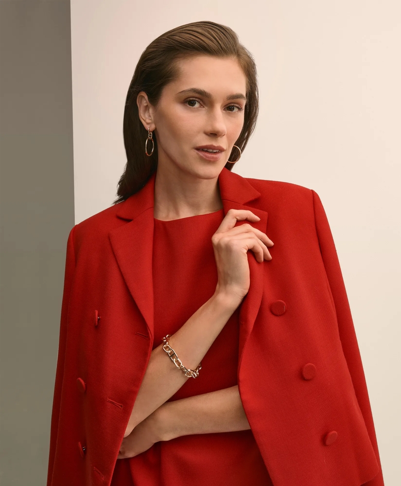 Gold-Toned Mariner Link Drop Hoop Earrings, image 3