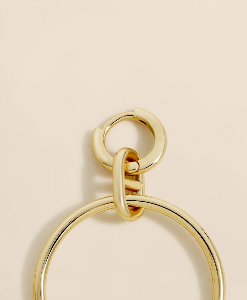 Gold-Toned Mariner Link Drop Hoop Earrings, image 4